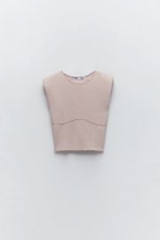 SHOULDER PAD KNIT TOP at Zara